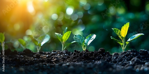 Nurturing Financial Growth: Planting a Seedling and Watching it Flourish in the Sun. Concept Personal Finance, Investment Strategies, Wealth Building, Savings Goals, Financial Planning