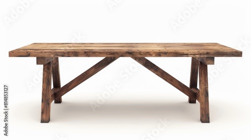 rectangular table isolated on white background