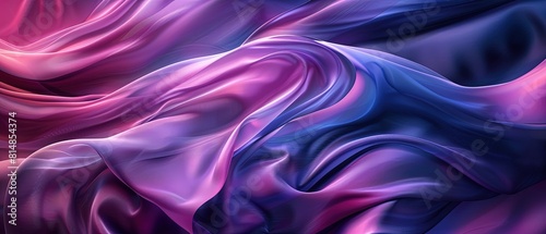 Abstract background with smooth wavy lines in purple and blue colors