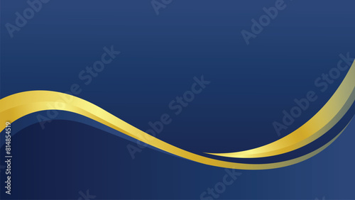 Golden and blue curve wave vector abstract background. 4k vector background design