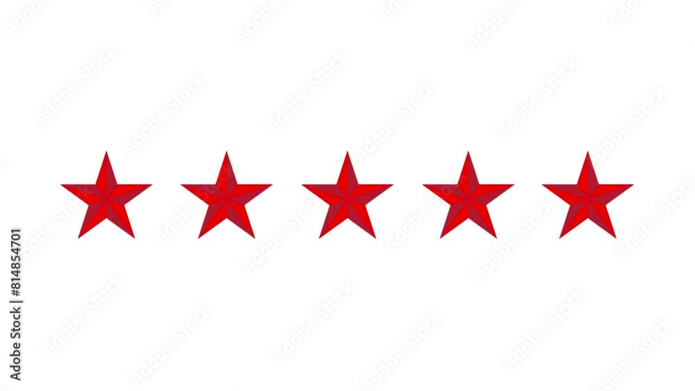 Five star rating icon animated video. Five star rating icon animated video.