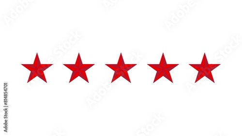  Five star rating icon animated video.