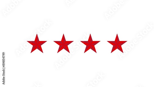   Five star rating icon animated video.