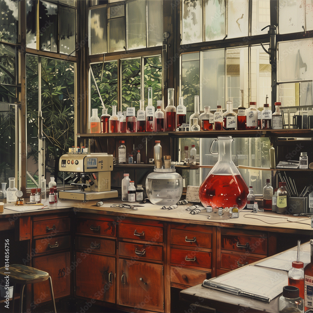 laboratory equipment in laboratory, wallpaper 