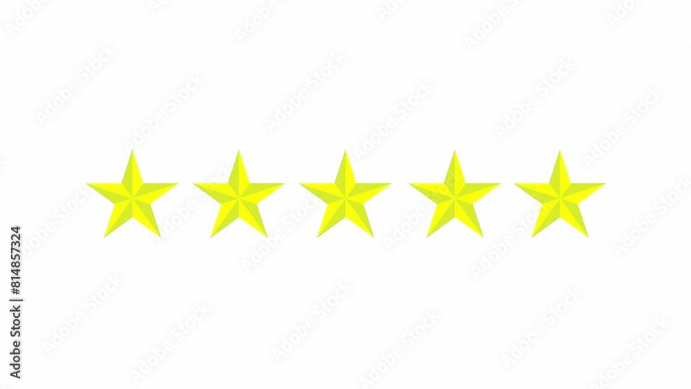 Five star rating icon animated video. Five star rating icon animated video.