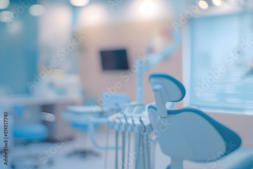 Blurred image of a modern dental clinic