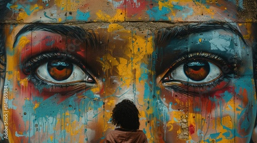 female anthropologist documenting street art as a form of cultural expression