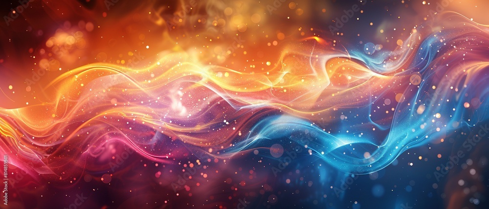 Fototapeta premium Abstract background with flowing lines and bokeh effect