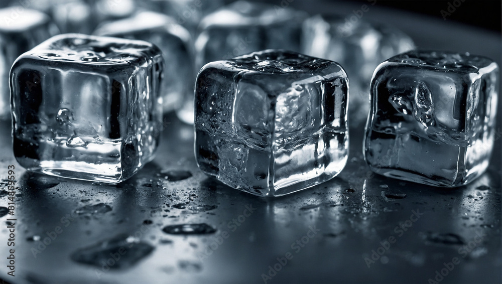 Image of clear crystal ice cubes on the table 16 Image of clear crystal ice cubes on the table 16
