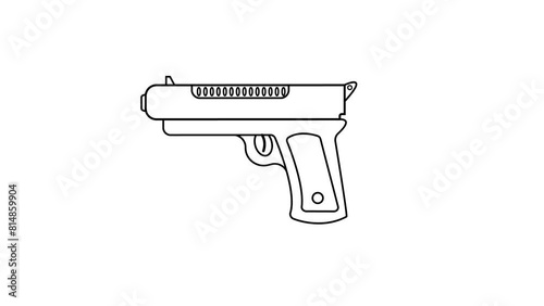 Gun icon video animation for motion graphics.