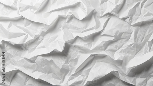 Crumpled white paper texture background overlay effect