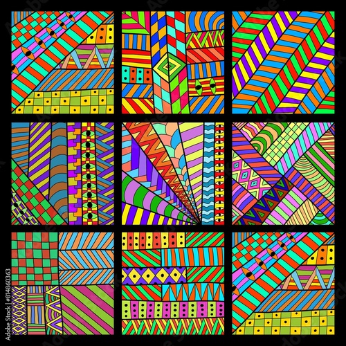 Colorful abstract and free hand pattern for decoration, background, and panel