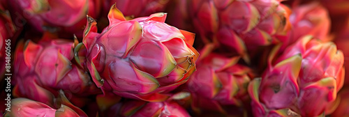 exotic dragon fruit on display at a market