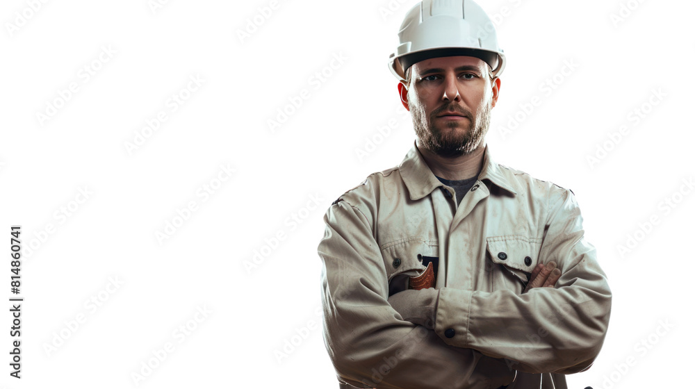 Technician confident separated from white background Technician confident separated from white background