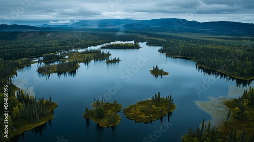 Aerial view of the Muskwa-Kechika Management Area in British Columbia, Canada, an extensive wilderness region known for i