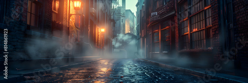 Misty Morning City Alley: An urban exploration through a mysterious alley enveloped in morning mist � perfect for capturing the enigmatic beauty of city streets.