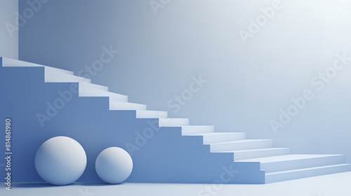 3D rendering of a staircase leading up to a bright future