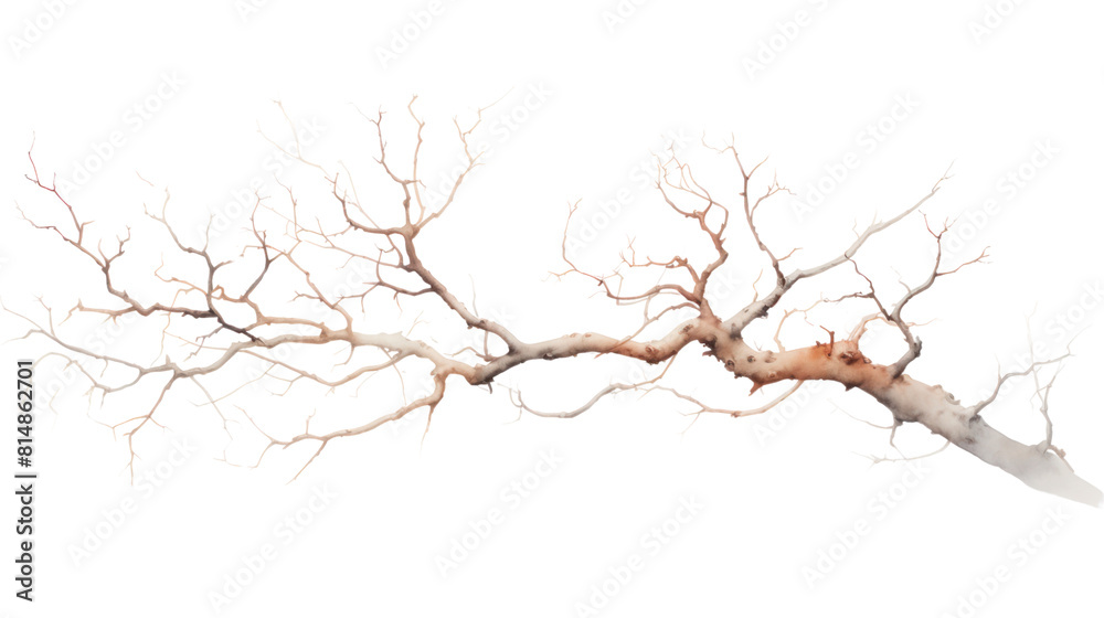 dry branch from a towering dead tree,isolated on transparent and white background.PNG image. dry branch from a towering dead tree,isolated on transparent and white background.PNG image.