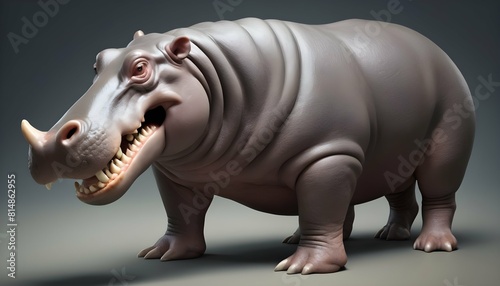 A hippopotamus icon with large jaws upscaled_3