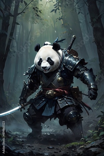 Ai panda samurai 01 photo