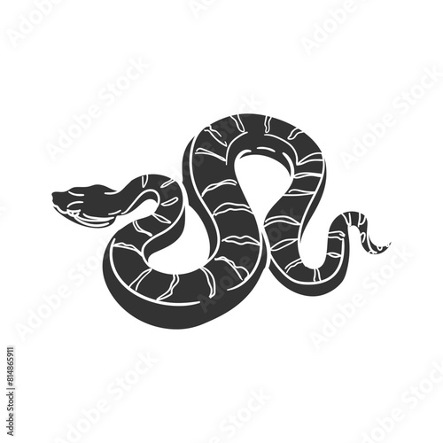 Ridge Nosed Rattlesnake Icon Silhouette Illustration. Snake Vector Graphic Pictogram Symbol Clip Art. Doodle Sketch Black Sign.