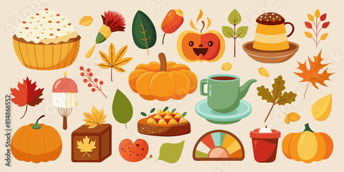 Set of thanksgiving, autumn