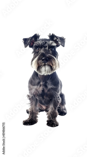 View of a cute and funny Schnauzer dog.