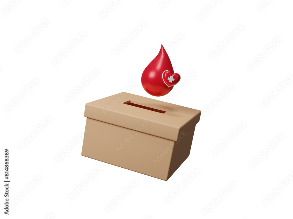 Conceptual of charity and blood Donate. minimal design. Donor give