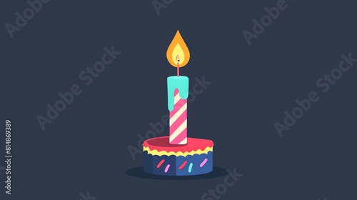 Birthday candle flat design  front view  candle theme  animation  Tetradic color scheme