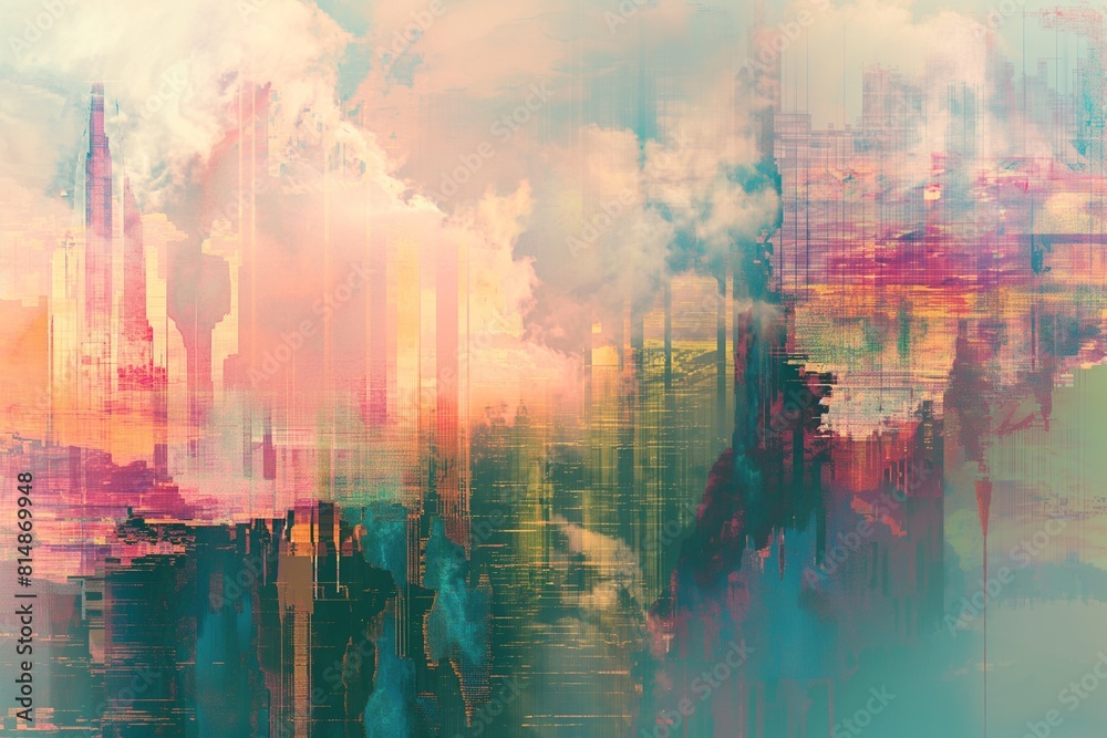 Obraz premium Abstract painting. Pastel colors. Delicate brushstrokes.