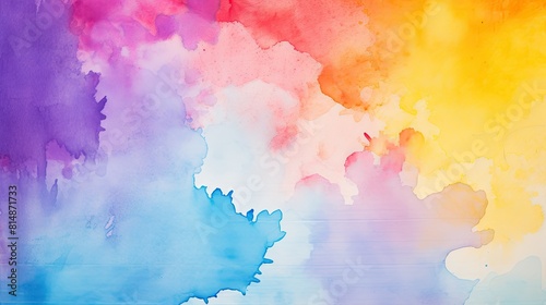 Close-up of vibrant watercolor washes blending together