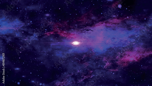 Space background. Flight in space with simulation of galaxies and nebulae. Stunning galaxy. Night sky with stars and nebula. 3D vector illustration