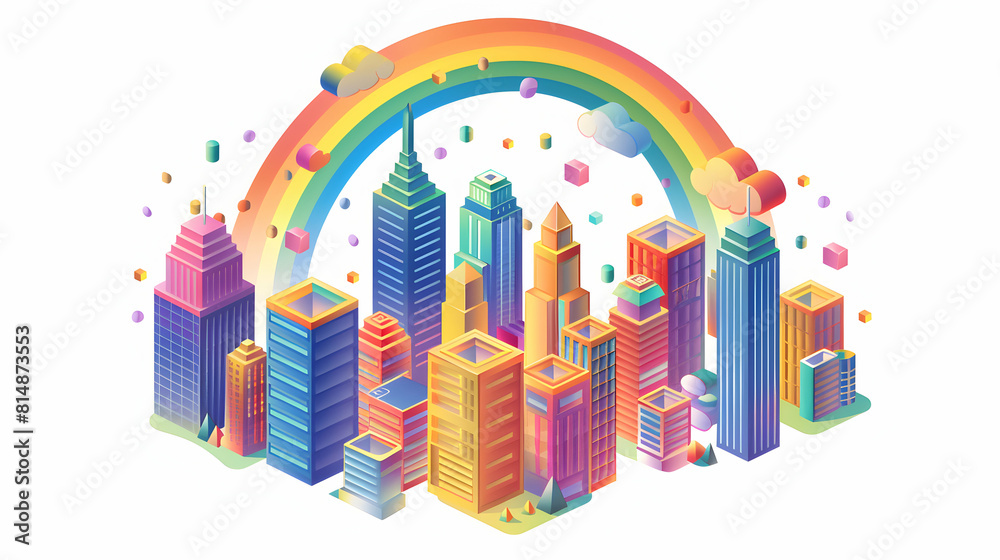 Cityscape Rainbow: A Stunning Urban Nature Contrast