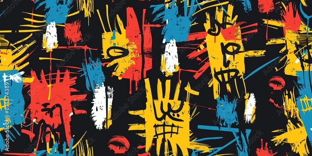 punk pop rock style elements abstract face with grungy texture with ...