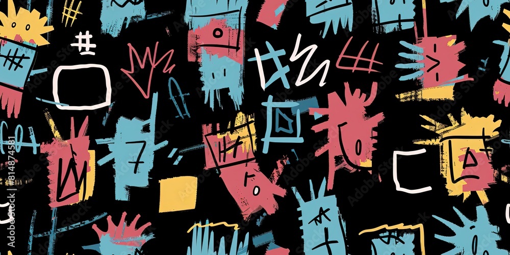 punk pop rock style elements abstract face with grungy texture with color splash abstract background, seamless pattern tile, Generative Ai punk pop rock style elements abstract face with grungy texture with color splash abstract background, seamless pattern tile, Generative Ai