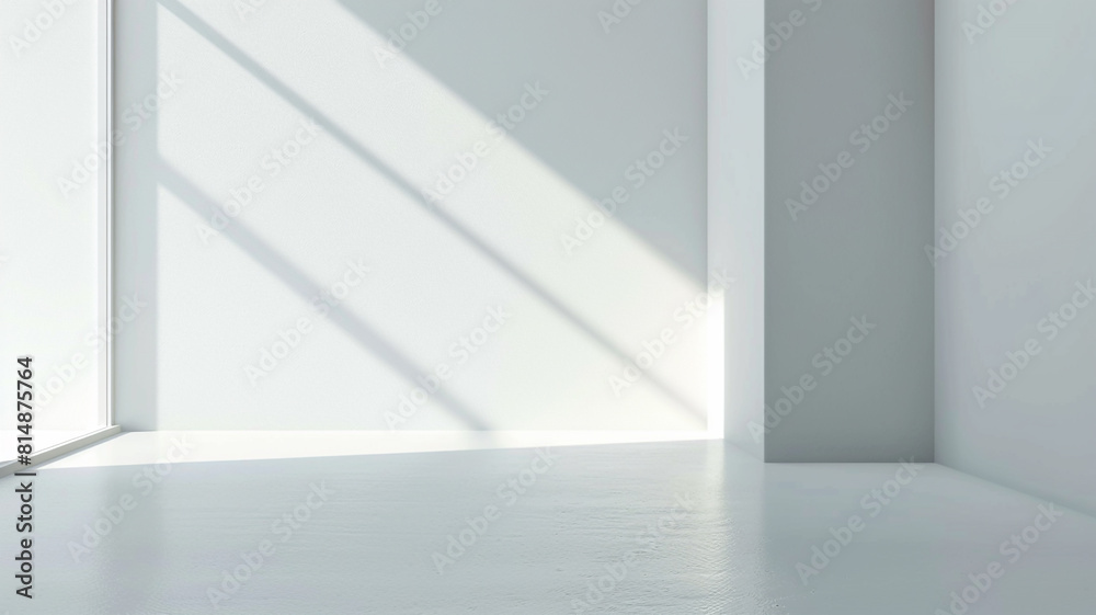 Fototapeta premium empty white corner room for product presentation