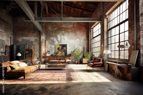 Industrial Loft Living Room with Modern Furniture © Georg Lösch
