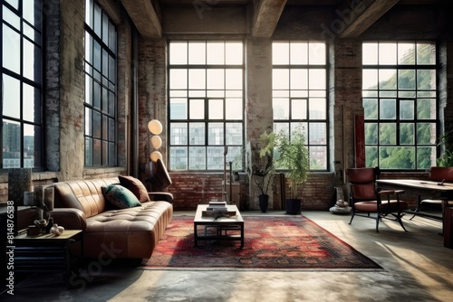 Industrial Loft Living Room with Modern Furniture © Georg Lösch
