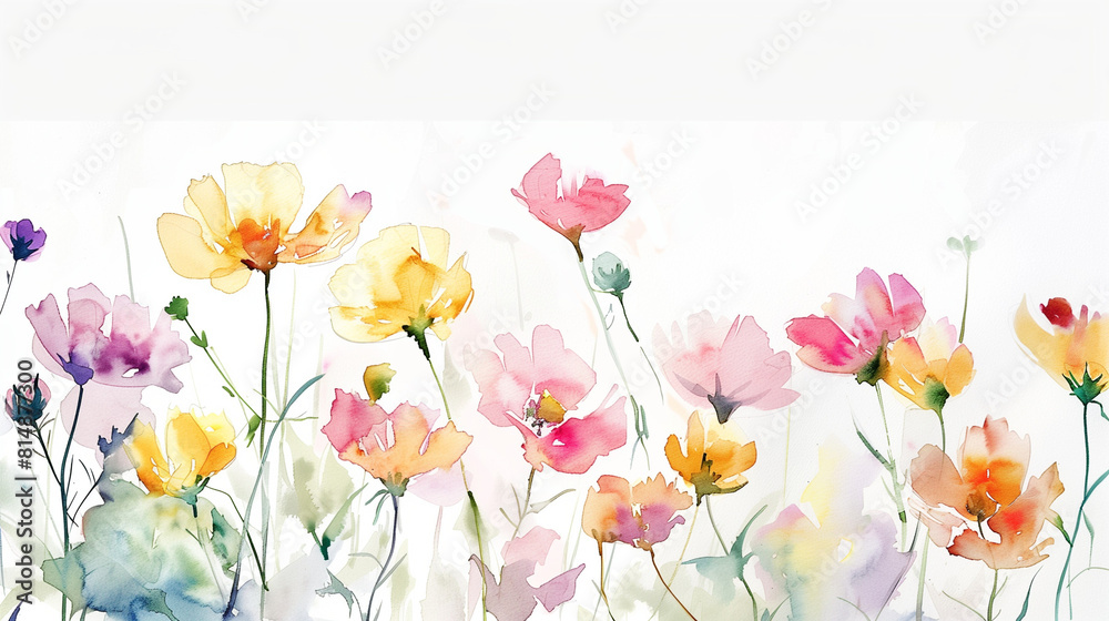 tulips in spring watercolor
