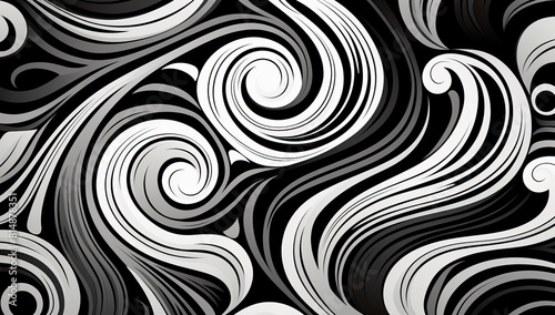 Black and white wave imagery adorned with tiny white circles  exuding dreaminess.