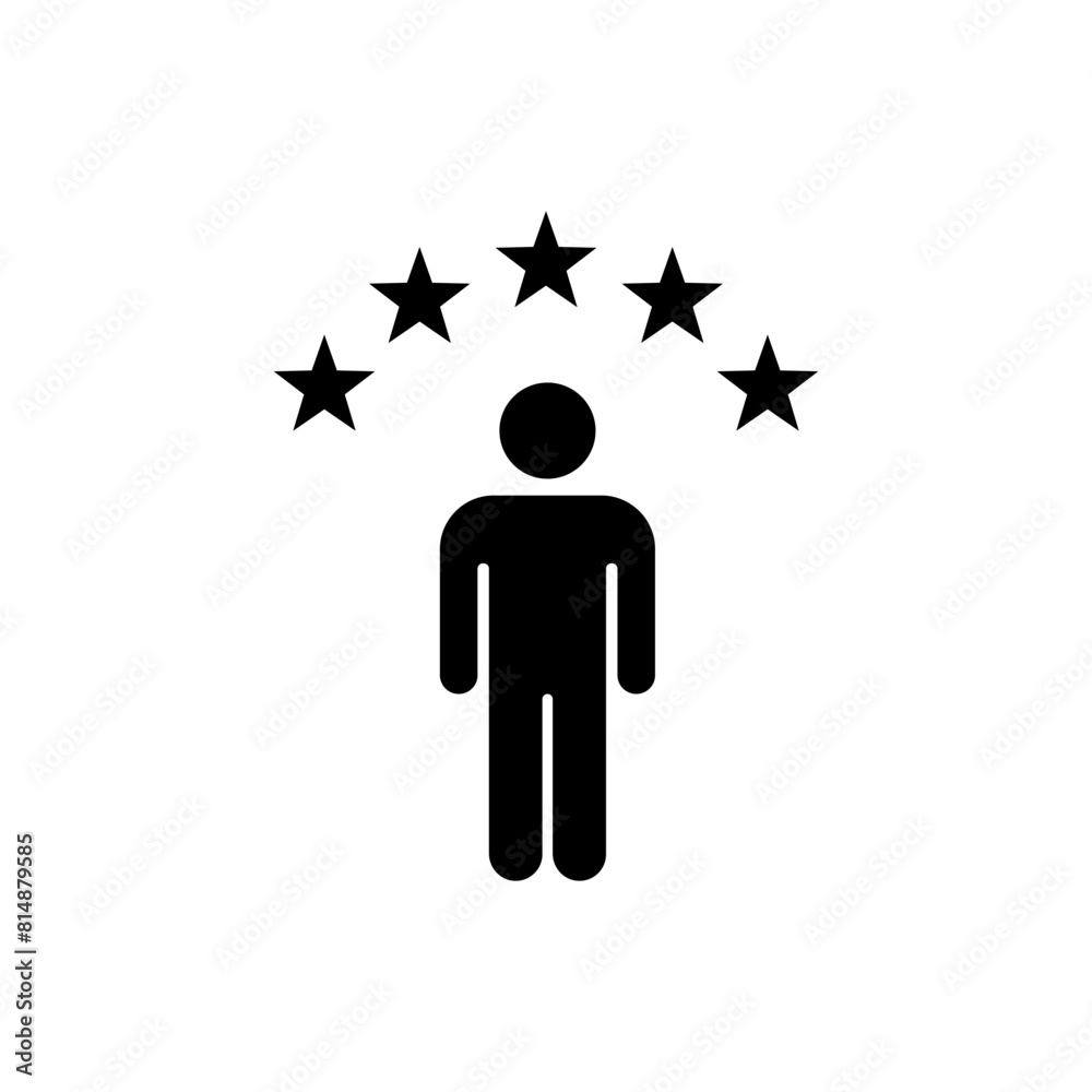Customer experience vector icon. Star satisfaction rating vector icon sign, work experience symbol Customer experience vector icon. Star satisfaction rating vector icon sign, work experience symbol
