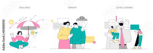 Soft Skills Flat Vector illustration.