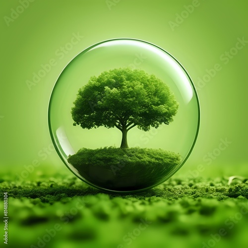 green tree on the earth