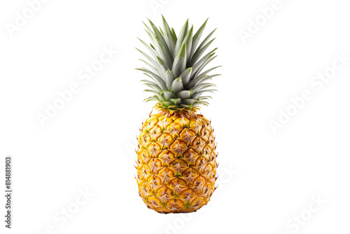 A golden pineapple isolated on white background.