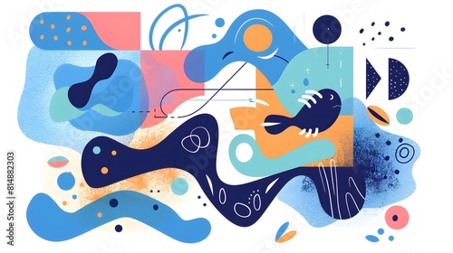 Vibrant Abstract Geometric Shapes for Design Principles