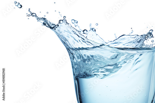 Transparent glass with clean water on white background.
