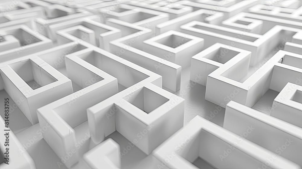 3D rendering of a maze. 3D rendering of a maze.
