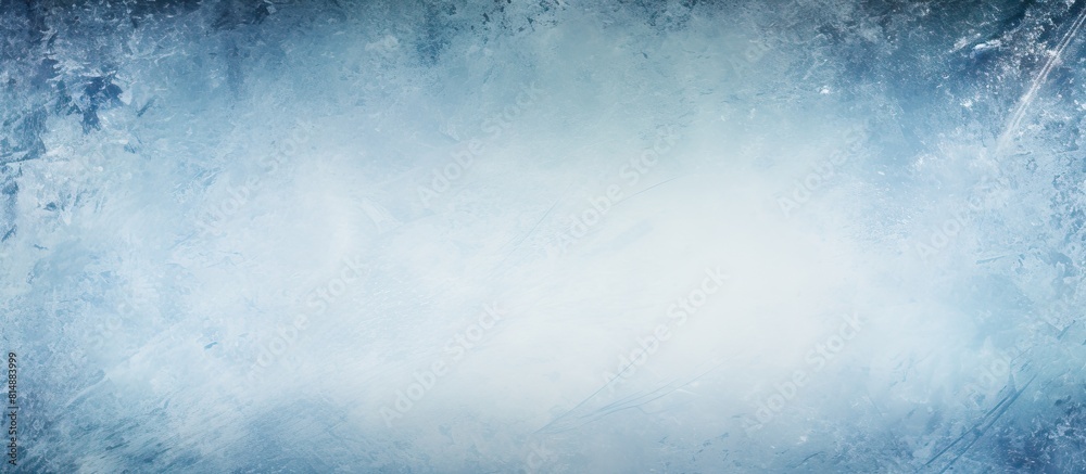 A copy space image featuring the textured blue surface of an ice rink showcasing scratches from skating and hockey A copy space image featuring the textured blue surface of an ice rink showcasing scratches from skating and hockey