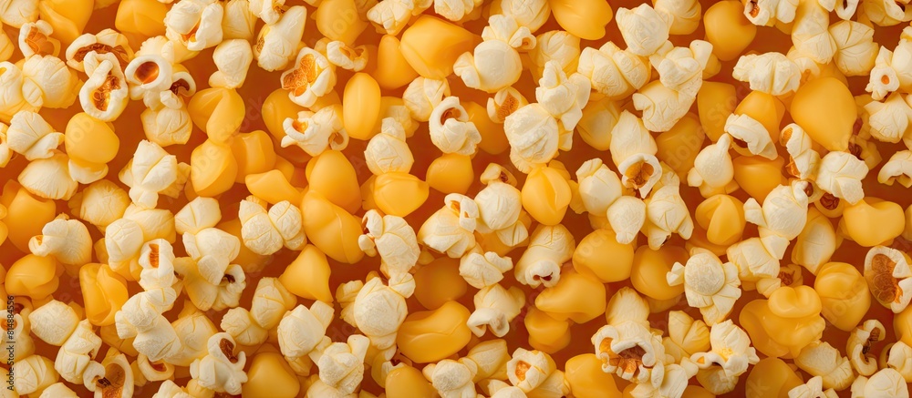 Flat lay of a background with a popcorn texture perfect for adding copy space to your images