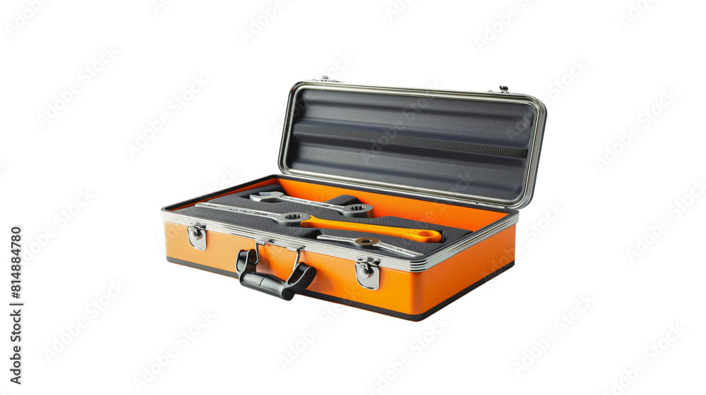 Toolbox containing hammer, screwdriver, pliers, wrench Toolbox containing hammer, screwdriver, pliers, wrench